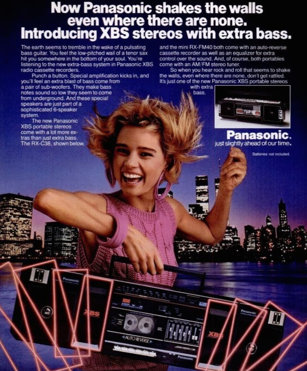 “Panasonic XBS boombox from the 1980s.”